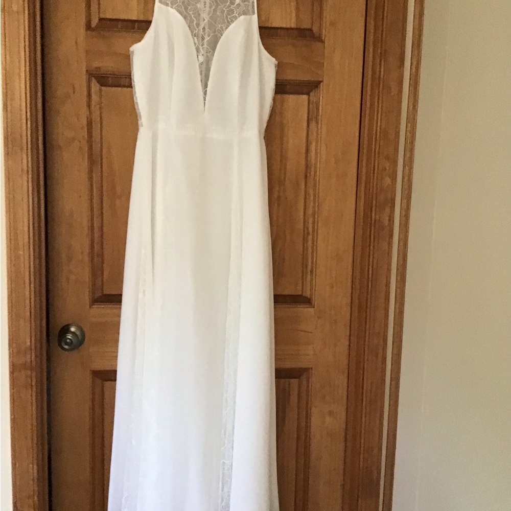 David's Bridal White Lace Wedding Dress